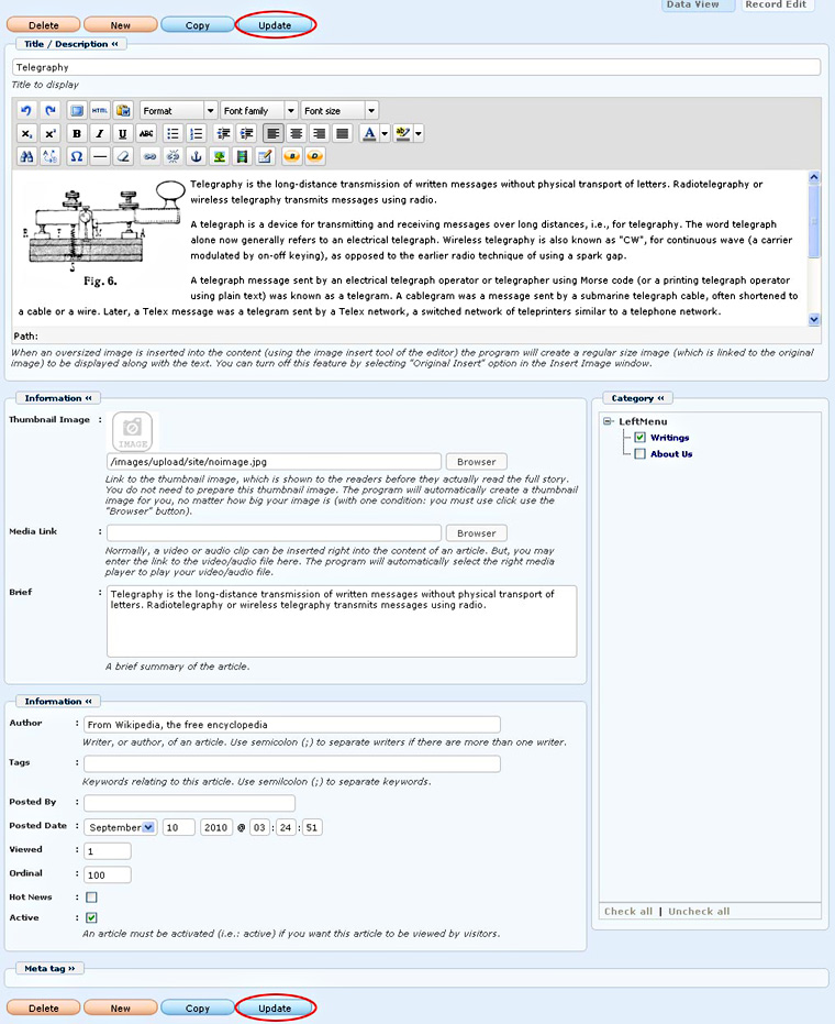 Supporting managing responsive web design vnvn cms 2.5 edit delete an article