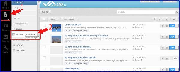 Hổ trợ quản trị thiết kế website vnvn cms 3.0 hiệu ứng banner